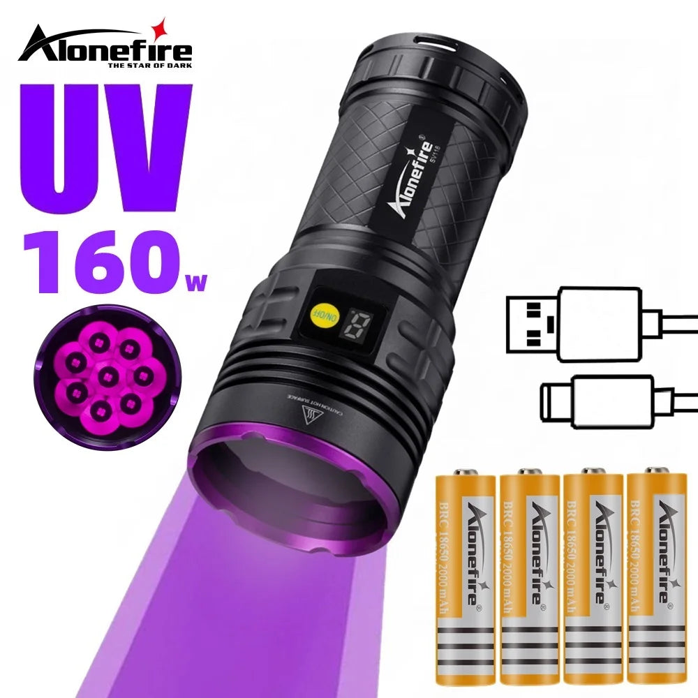 Đèn Pin UV 160W Siêu Sáng Soi Vết Ố, Nấm, Động Vật - Daisan Mart