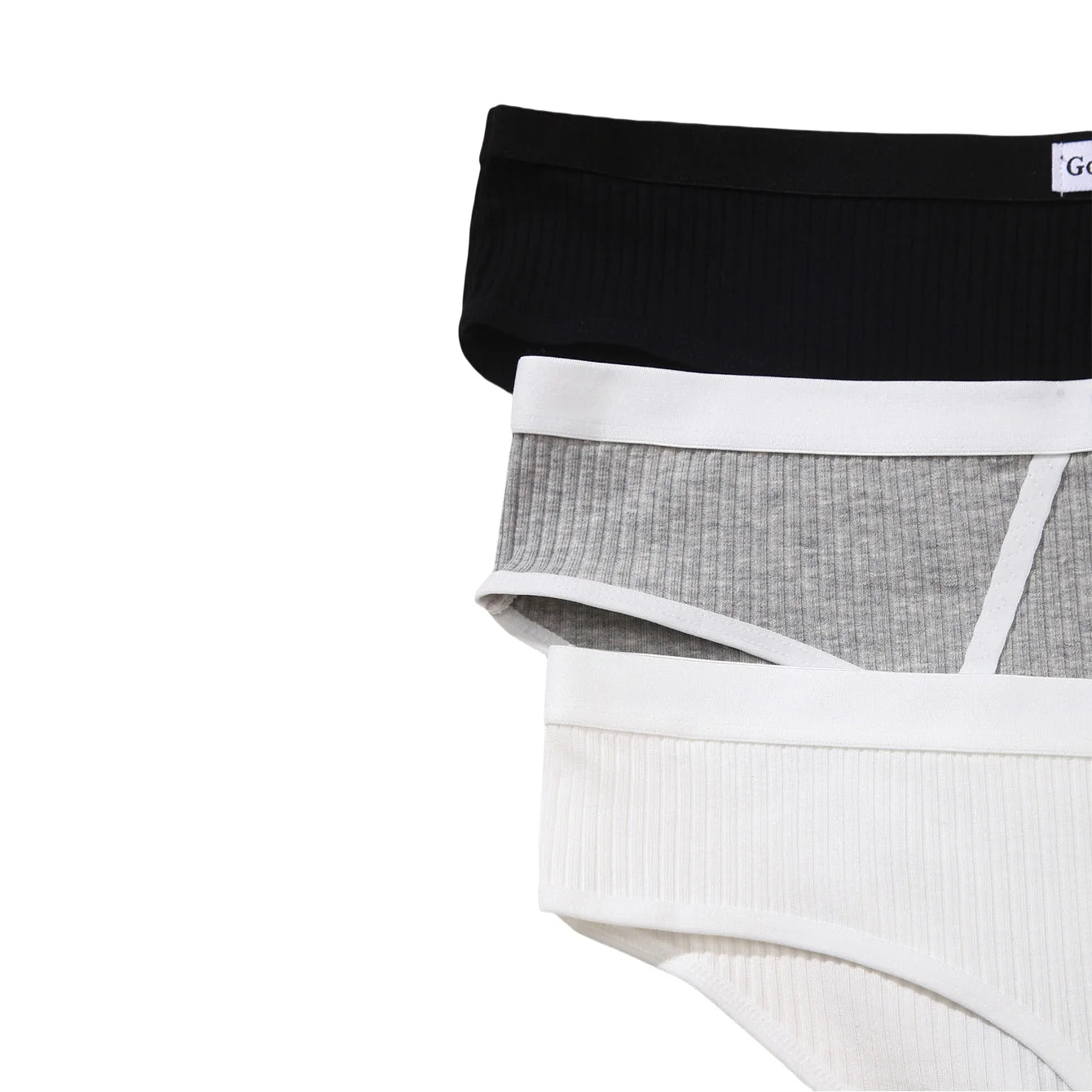 3 pairs of mixed black and white grey base all comfy briefs briefs girls cotton large size underwear - Daisan Mart