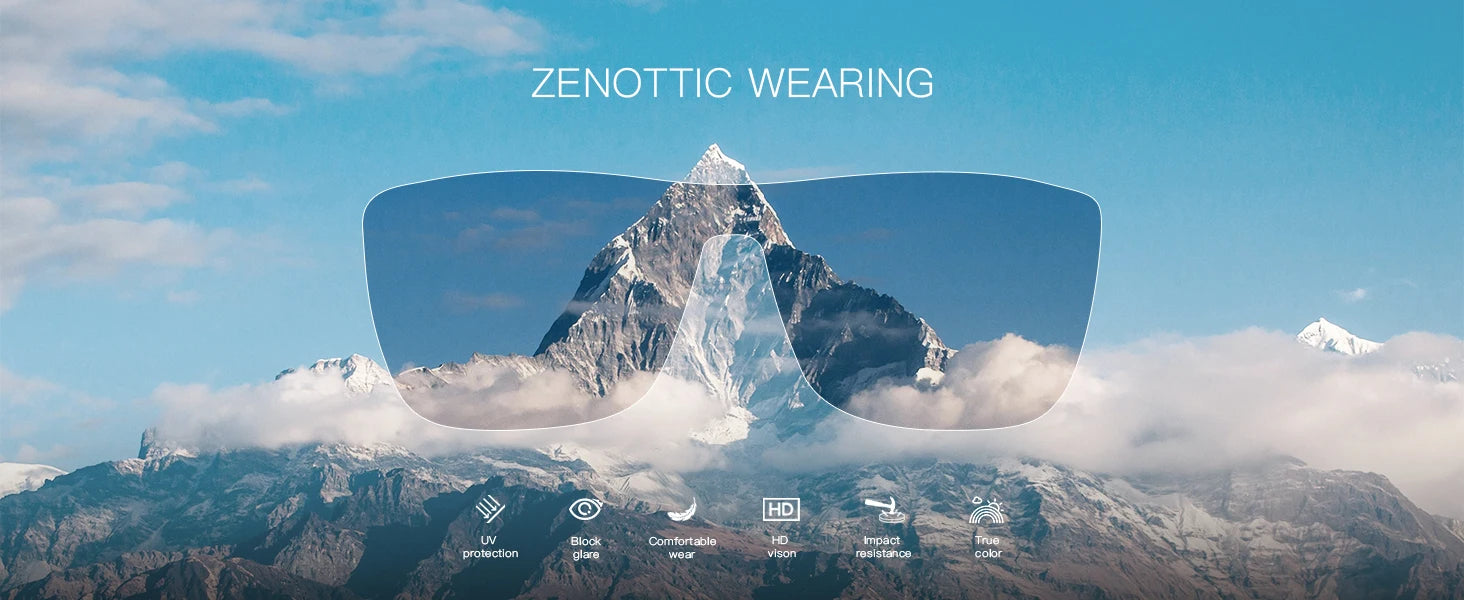 Kính Mát ZENOTTIC Vuông Cổ Điển Chống Tia UV Siêu Nhẹ