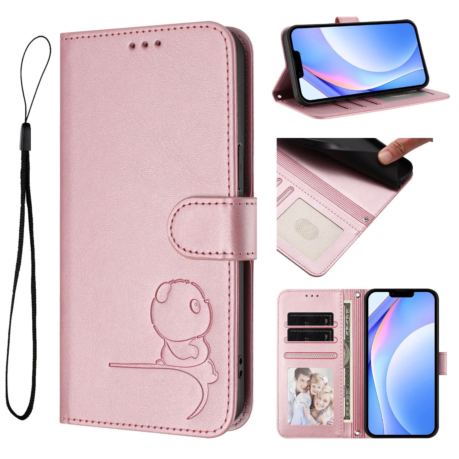 3D Bear Leather Wallet For iPhone - Multi-Functional Case