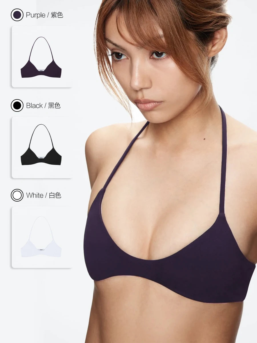 Áo Lót 2 Lớp Dây Cổ Tam Giác Đa Sắc Nữ Tính