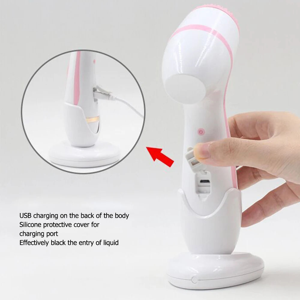 3-Head Ultrasonic Facial Cleanser for Deep Cleansing