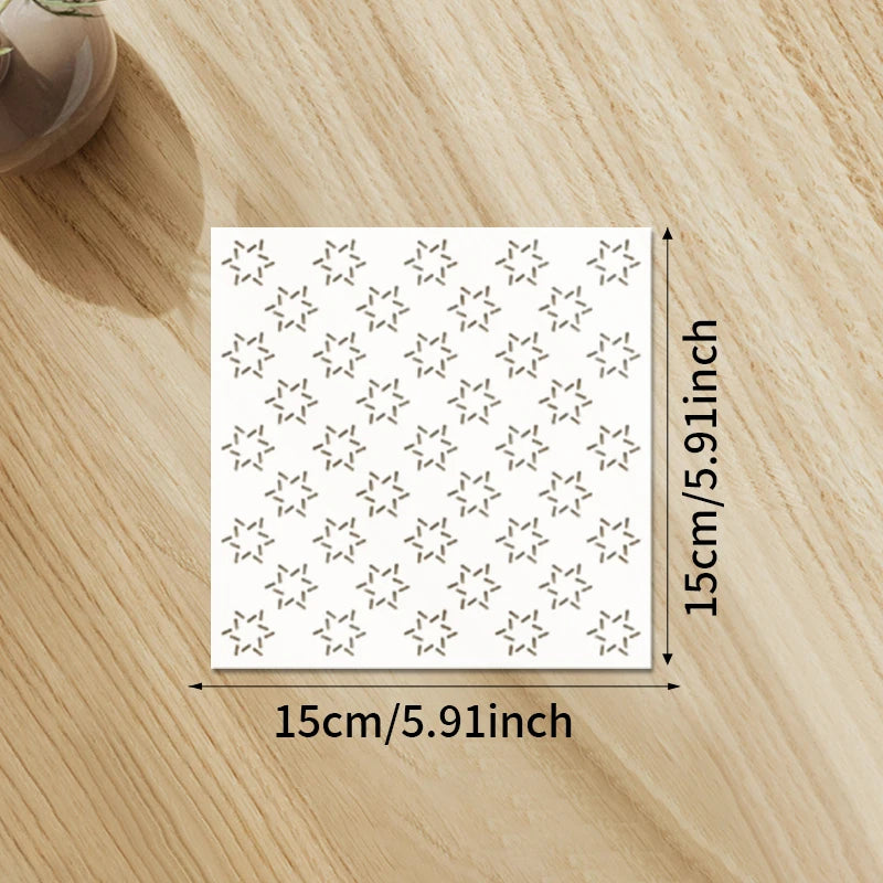 YOMDID 9pcs Sashiko Embroidery Templates Reusable PET Sewing Stencils DIY Embroidery Patterns Geometric Line Quilting Template - Daisan Mart