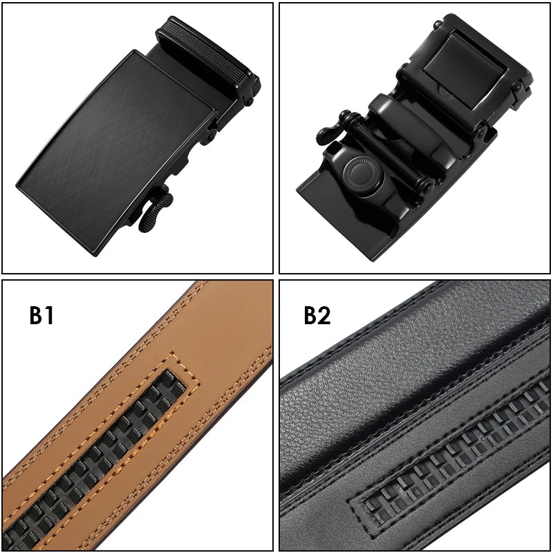 VATLTY Men's Cowhide Belt with Automatic Buckle 30mm High Quality