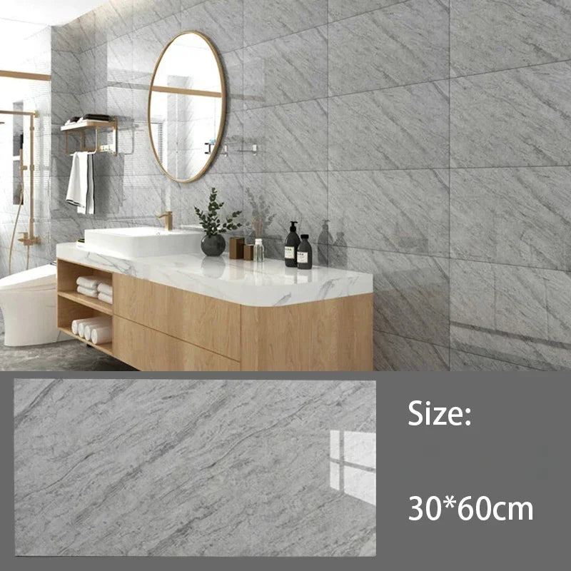 Imitation Ceramic Tile Wall Sticker Wallpaper Self-adhesive 3D Wall Decoration Bathroom Waterproof Marble Kitchen Wall Stickers