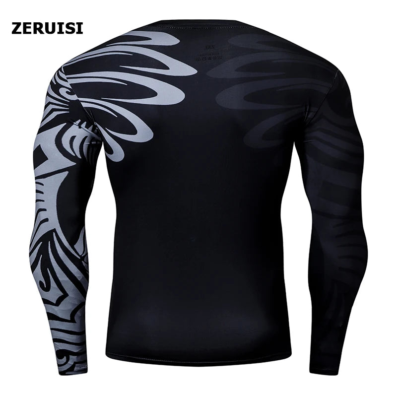 Men's Long Sleeve Bodycon Gym Sports T-Shirt