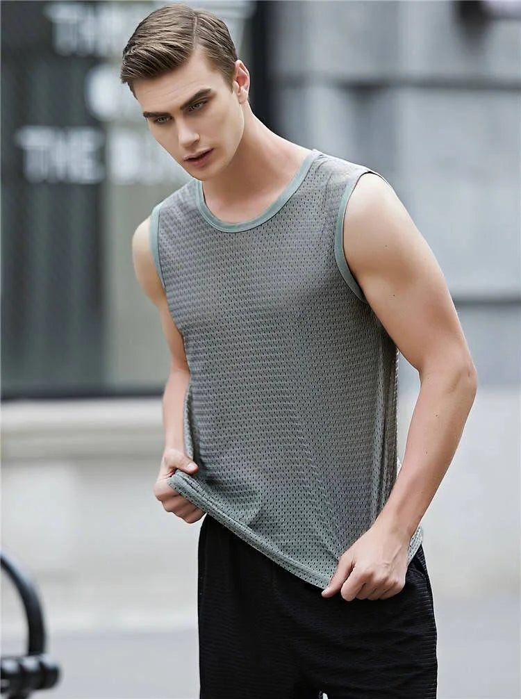 Men's Gym Sports Mesh Tank Top 5XL