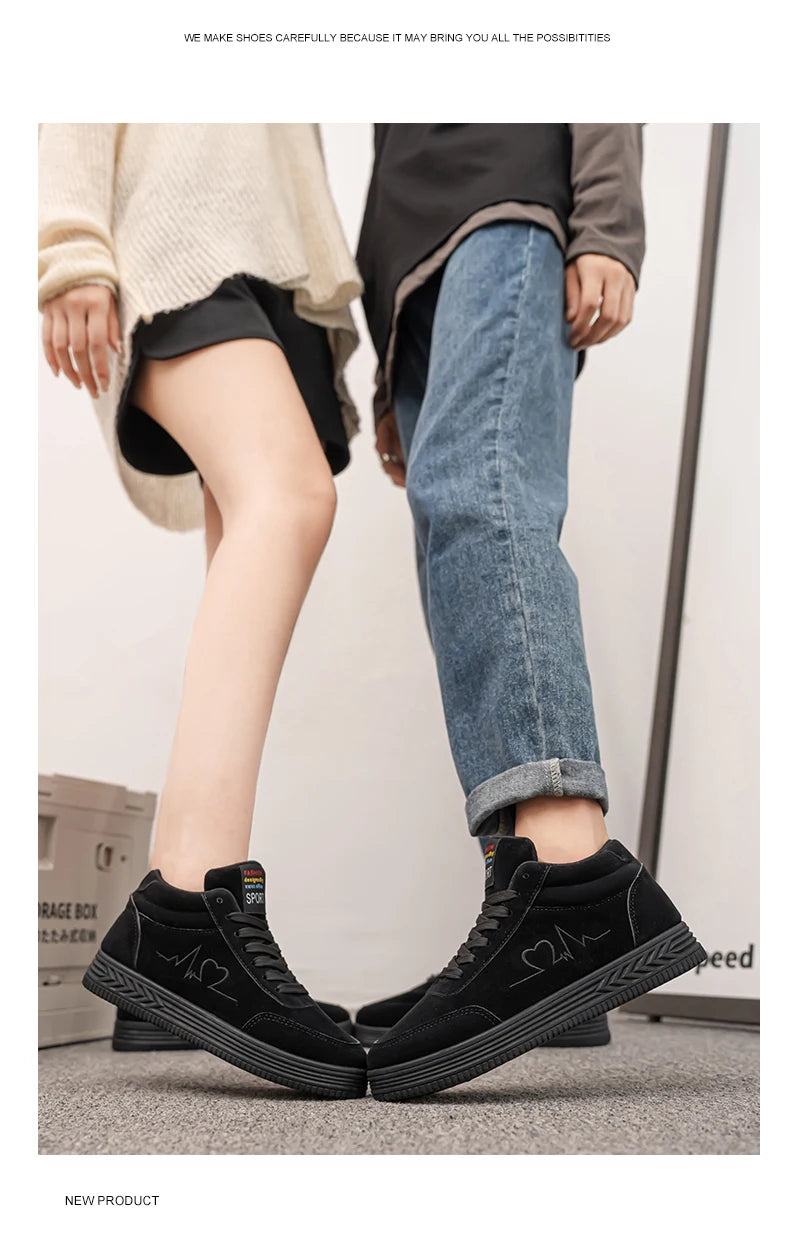 Giày Thêu Tim Đỏ Unisex - Thời Trang Thoáng Khí