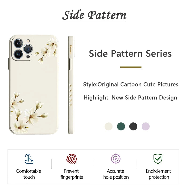 Ốp Lưng Hoa Trắng Xinh Cho iPhone Chống Sốc Silicon