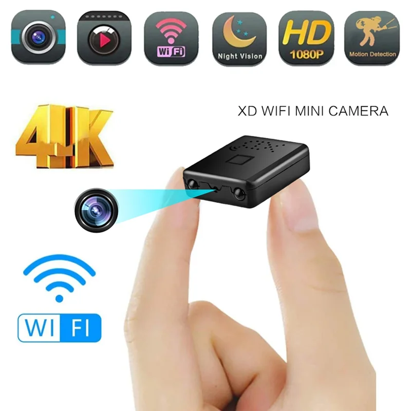 Mini WiFi Camera 4K XFDZ Night Vision, Alarm