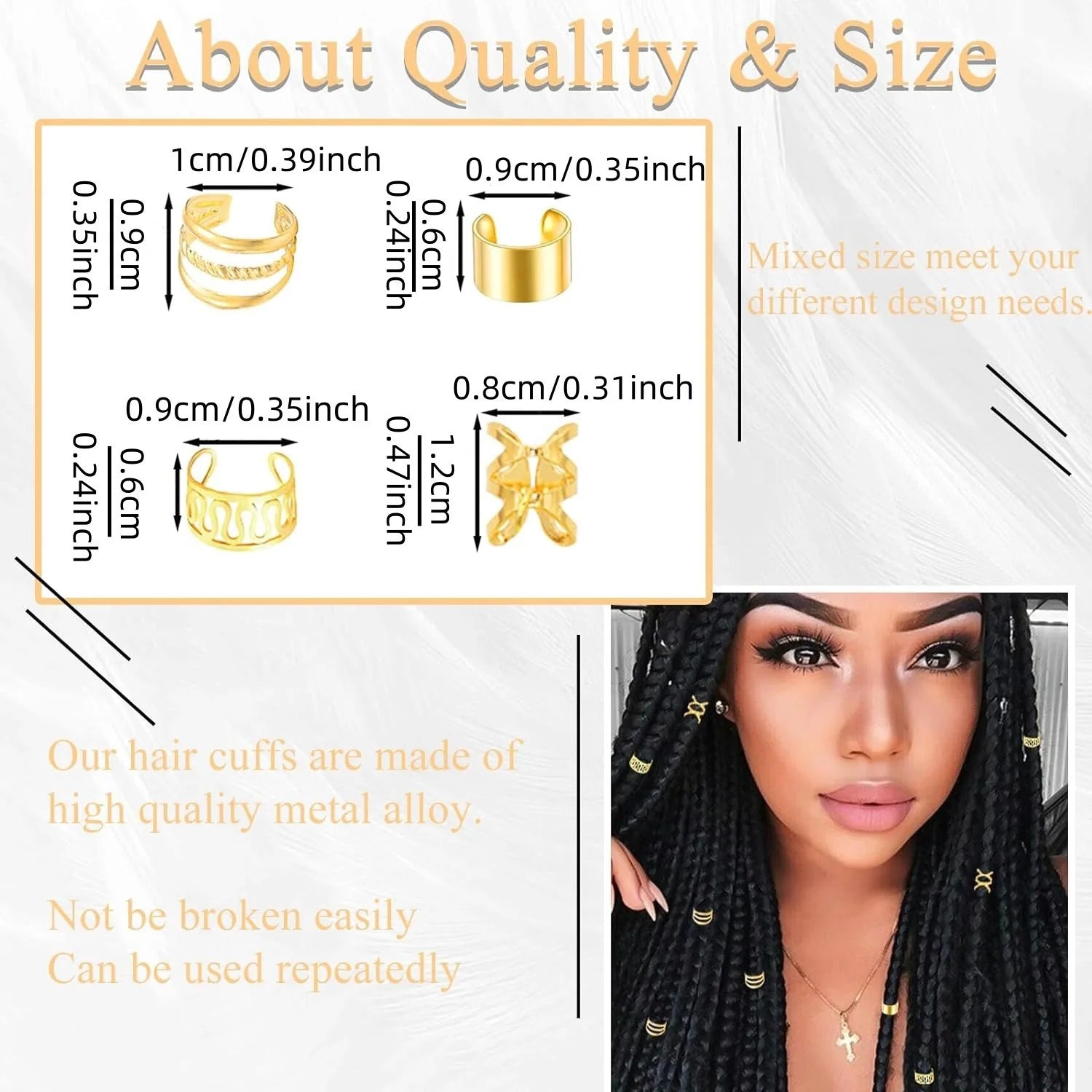 Vòng Vàng Tóc Đẹp - 40 Kẹp Tết Bím & Dreadlock