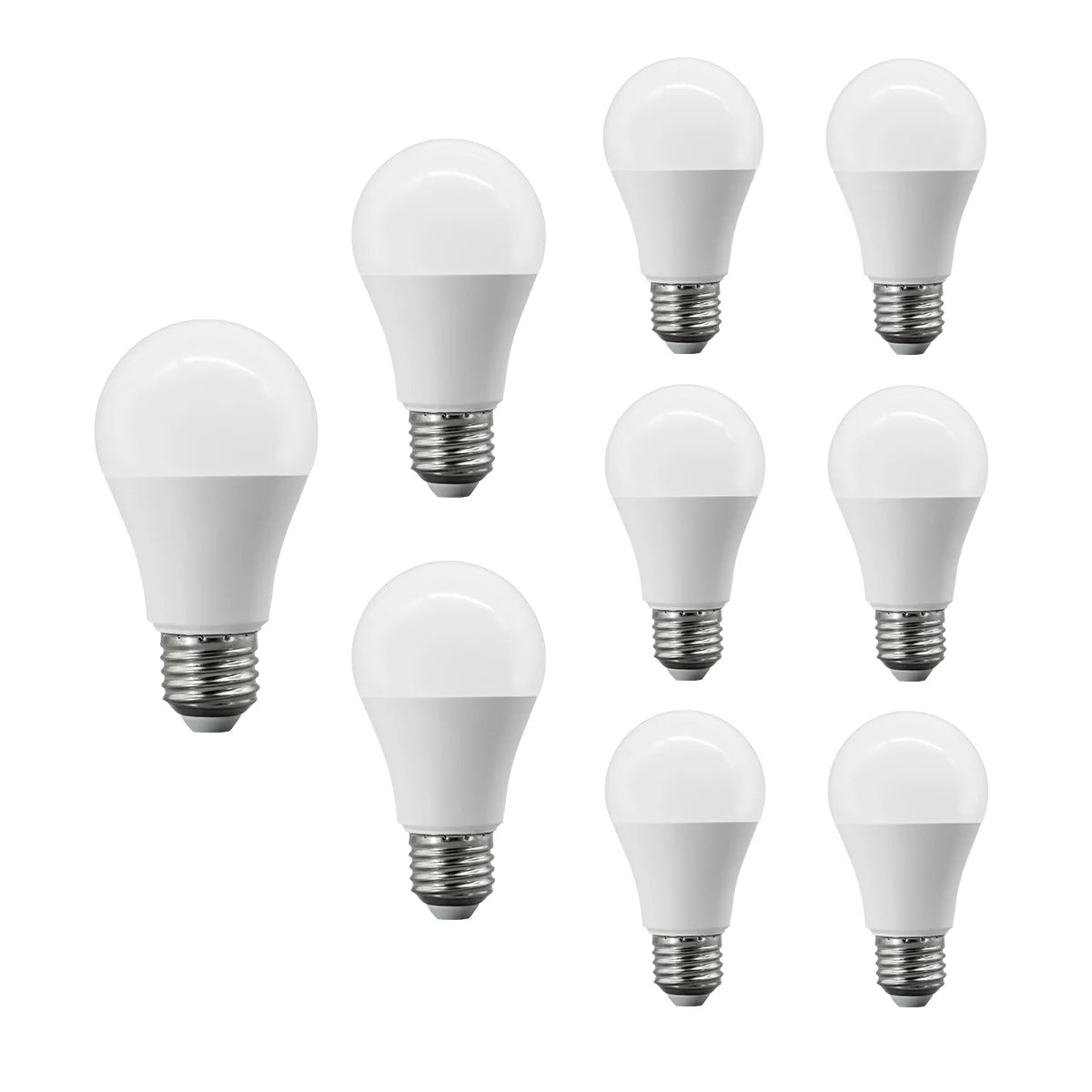 Set of 12 E27 LED Bulbs Full Watt Super Bright 220V 240V