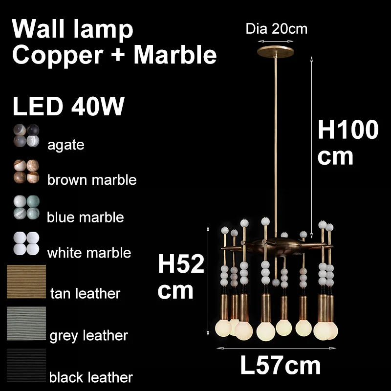 Luxury Marble Bronze Classic LED Wall Lamp