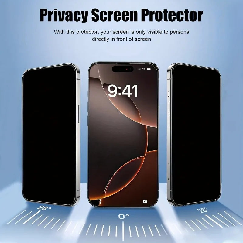 5Pcs Privacy Screen Protectors for iPhone 16 15 14 13 12 11 Pro Max 12 13Mini Protective Glass for iPhone 7 8 XR XSMAX Glass - Daisan Mart