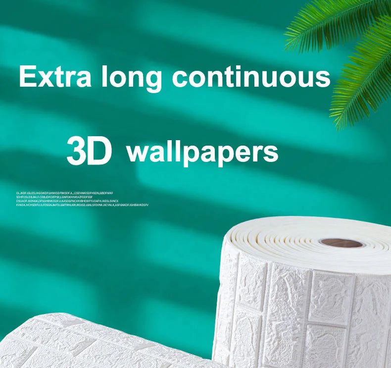 Giấy Dán Tường 3D Chống Thấm Hoa Văn Gạch 70cm*10m