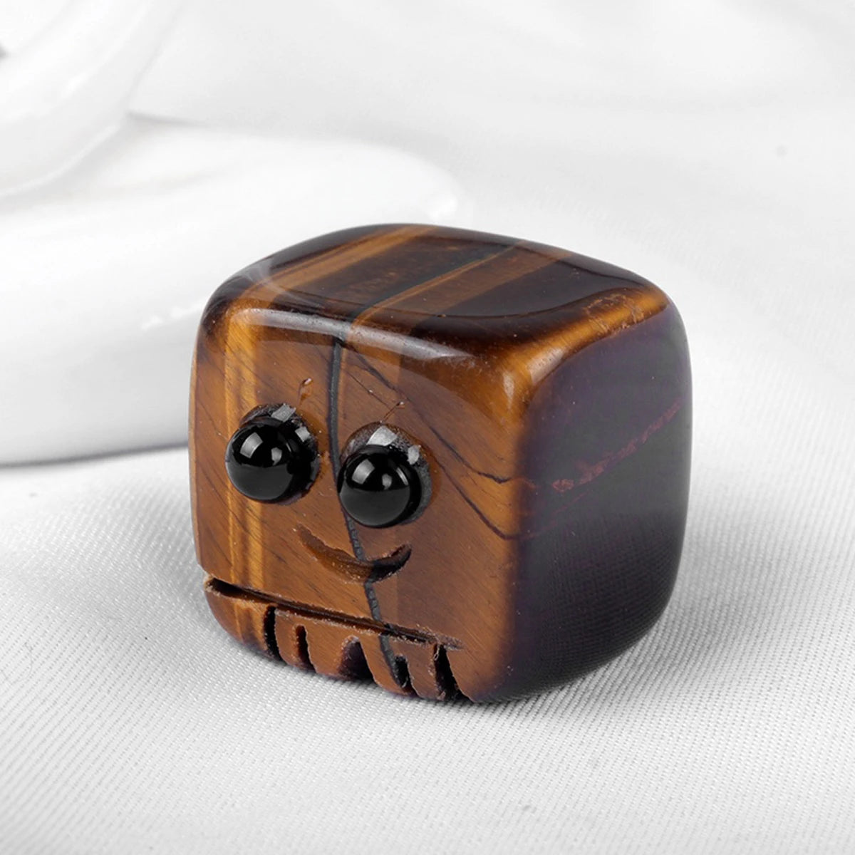 Natural Quartz Stone Block Carved Smile Reiki