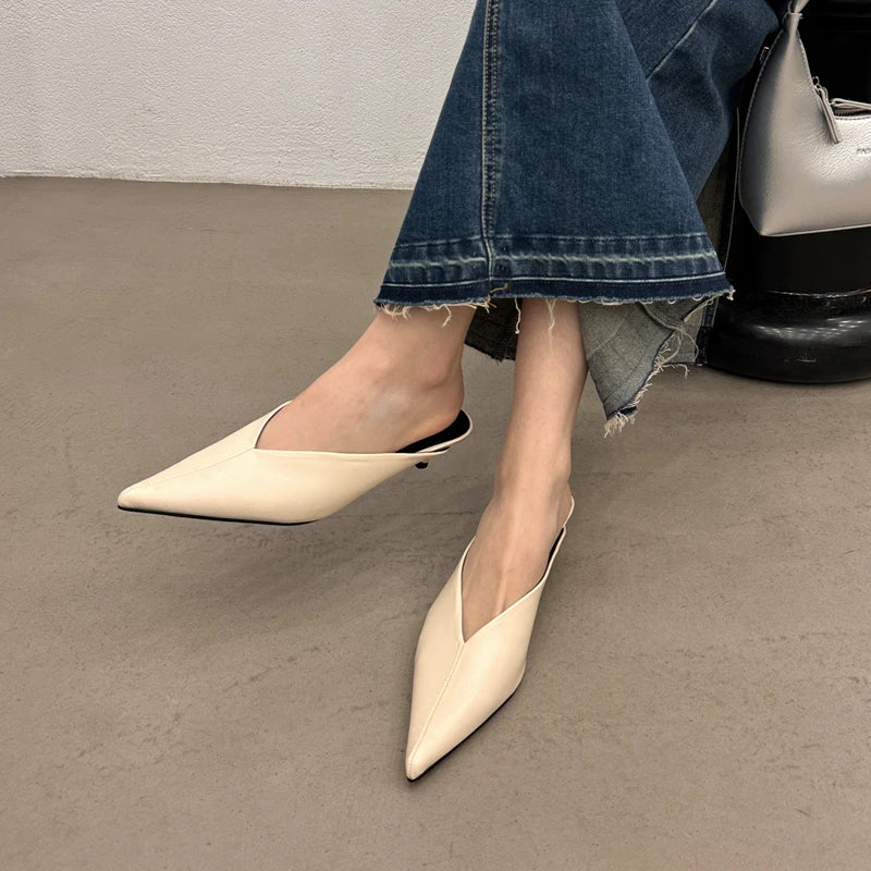 Dép Mũi Nhọn Nữ Thời Trang SUOJAILUN 2024 Mới