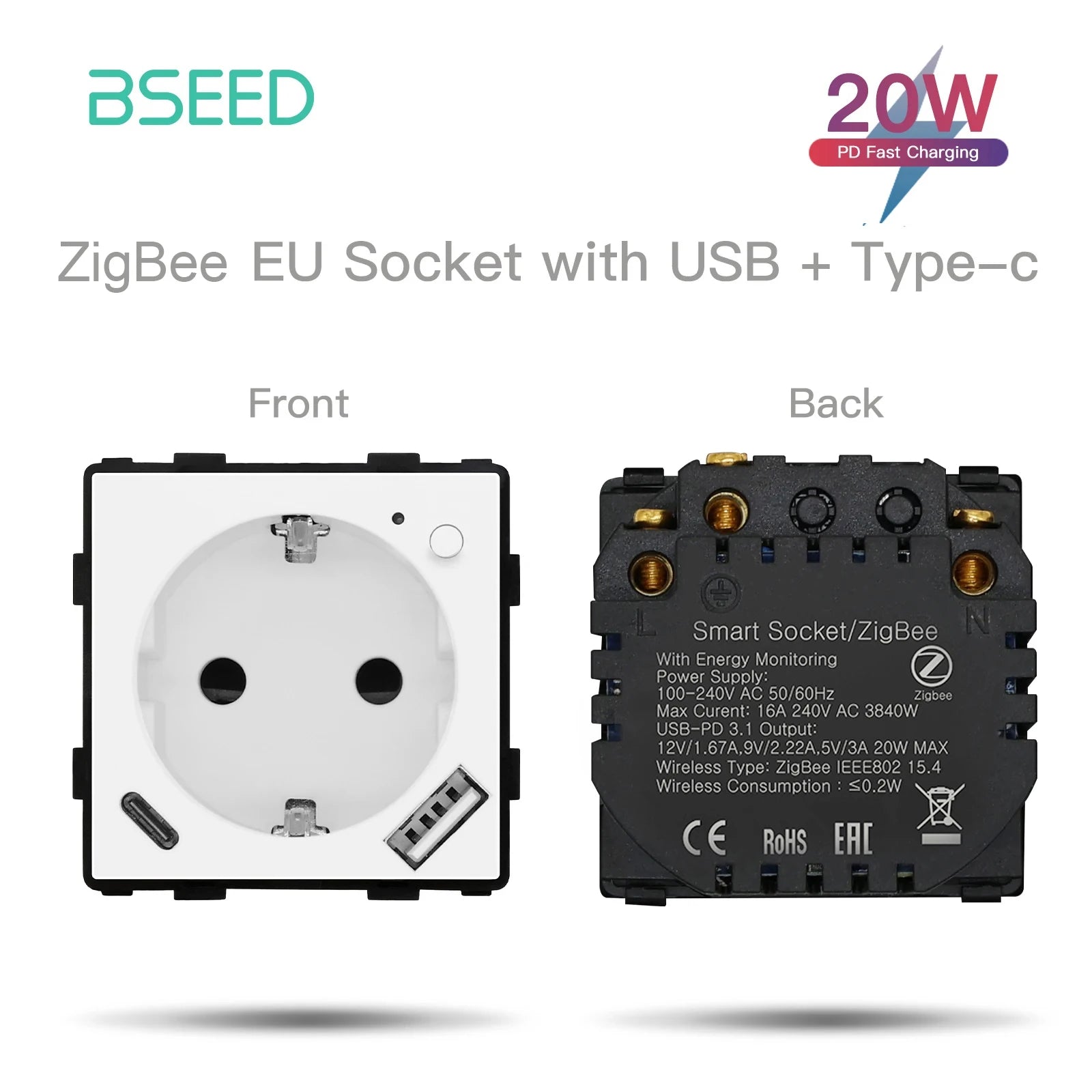 Ổ Cắm Thông Minh ZigBee BSEED - Điều Khiển Bằng Alexa