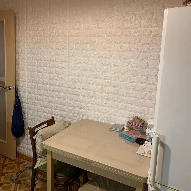 Self-Adhesive Foam Wallpaper Sticker 3D Imitation Brick Wall Sticker for Living Room Bedroom Home Kitchen Bathroom Decoration