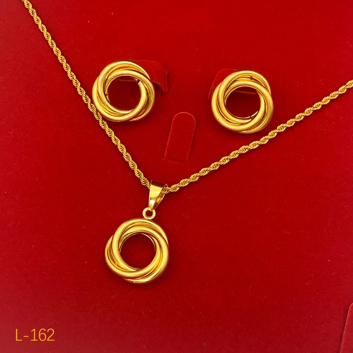 High-end 24K Indian Dubai Gold Jewelry Set for Party