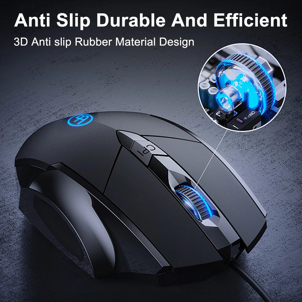 USB Wired Mouse, 7200 DPI Corded Computer Mouse with 6-Button Cord Ergonomic Mice, Officeand game Mouse for Laptop PC Desktop