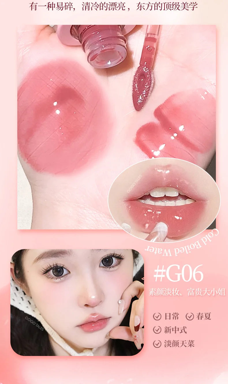 GOGOTALES Big Ice Bucket Lip Serum Lip Gloss Lip Glaze Moisturizing Hydrating Dead Skin Peeling Lip Mirror Lipsticks Cosmetics