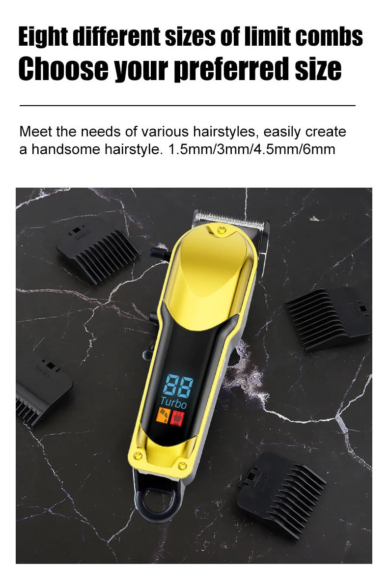 Bộ Tông Đơ Cắt Tóc Nam Chuyên Nghiệp LCD Sạc USB