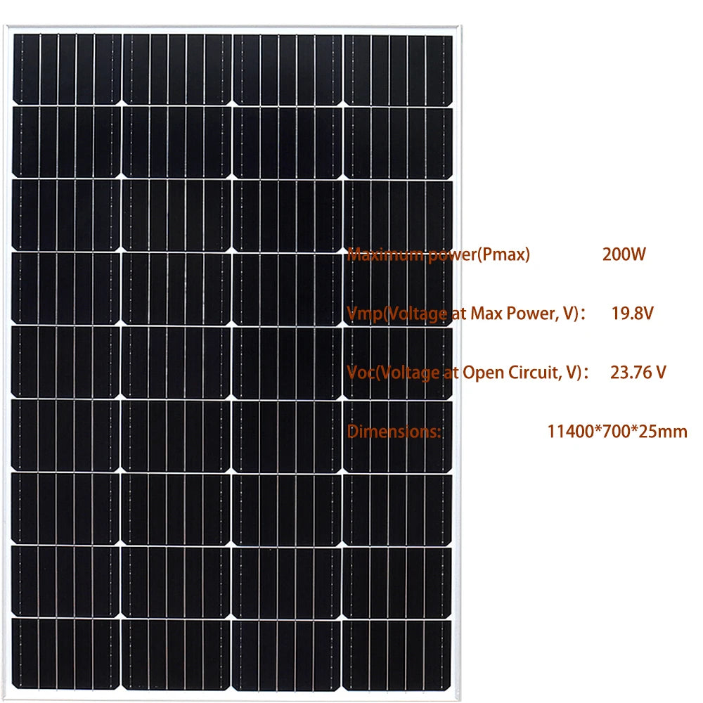XINPUGUANG Rigid Glass Solar Panel Monocrystalline 10W 25W 50W 100W 200w Power Generation PV Panel charge paneles solares