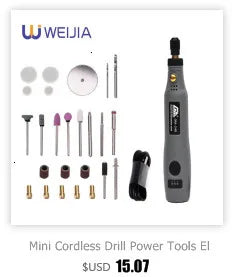 Mini Cordless Electric Screwdriver Pistol Rechargeable LED DIY 7-Piece