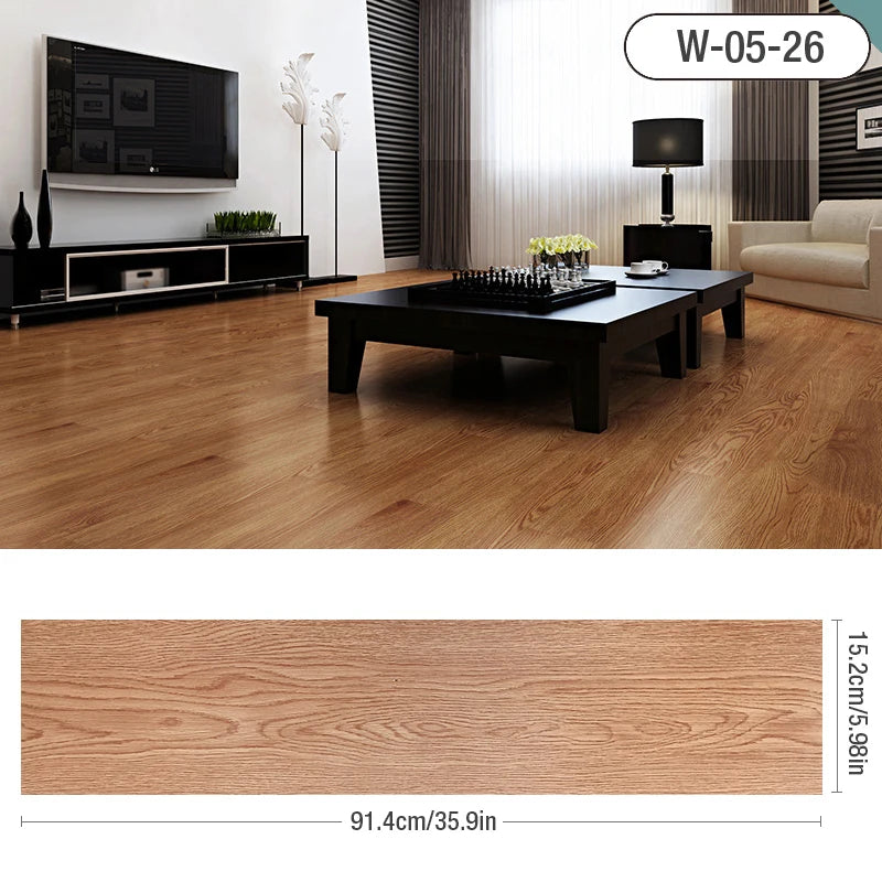 91x15cm 3D Self-adhesive floor sticker Thicken Wood Grain Floor Wallpaper 3d Wall Sticker Waterproof room wear-resistant sticker