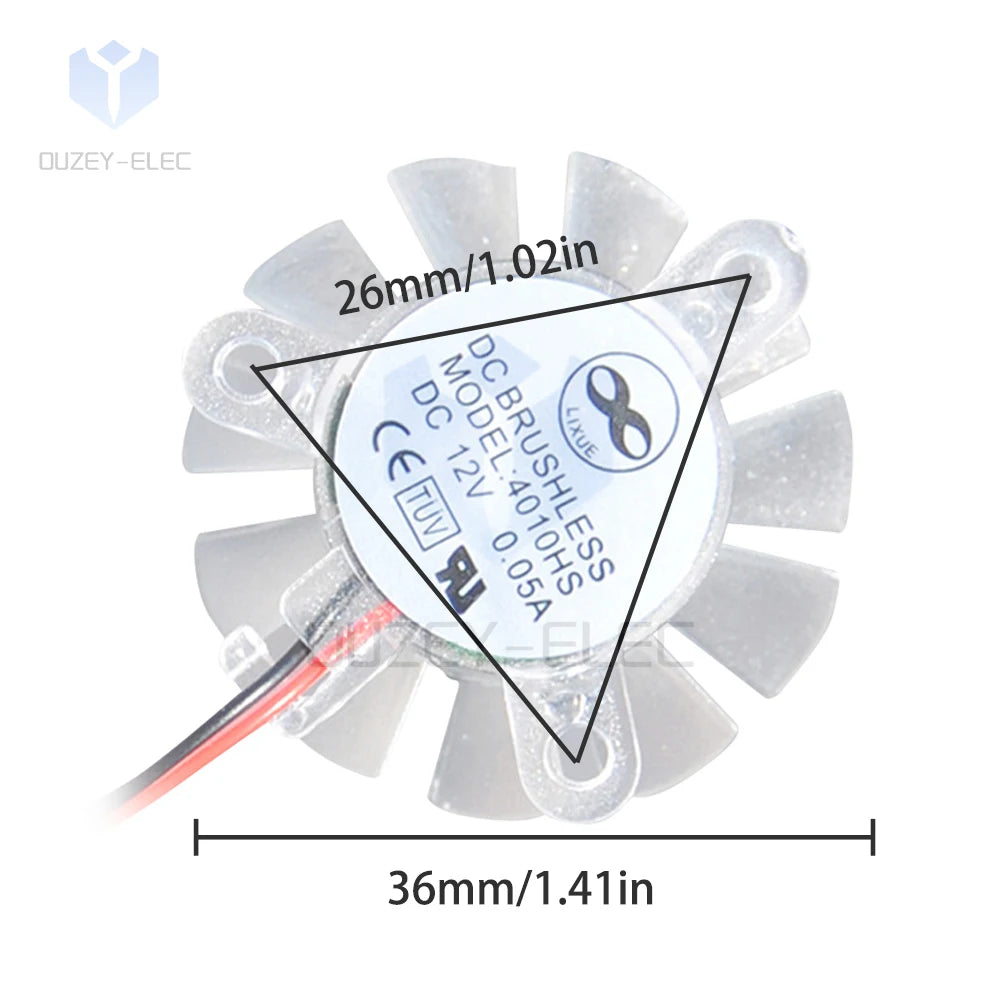 DC 12V 3D Printer Cooling Fan 4010 Mini Fan 40mm Diameter VGA Fan for Computer Printer DVR Small Appliances Series Repair Parts