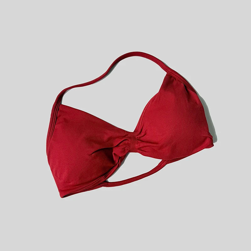 Sexy Push Up Backless Halter Women's Gym Top