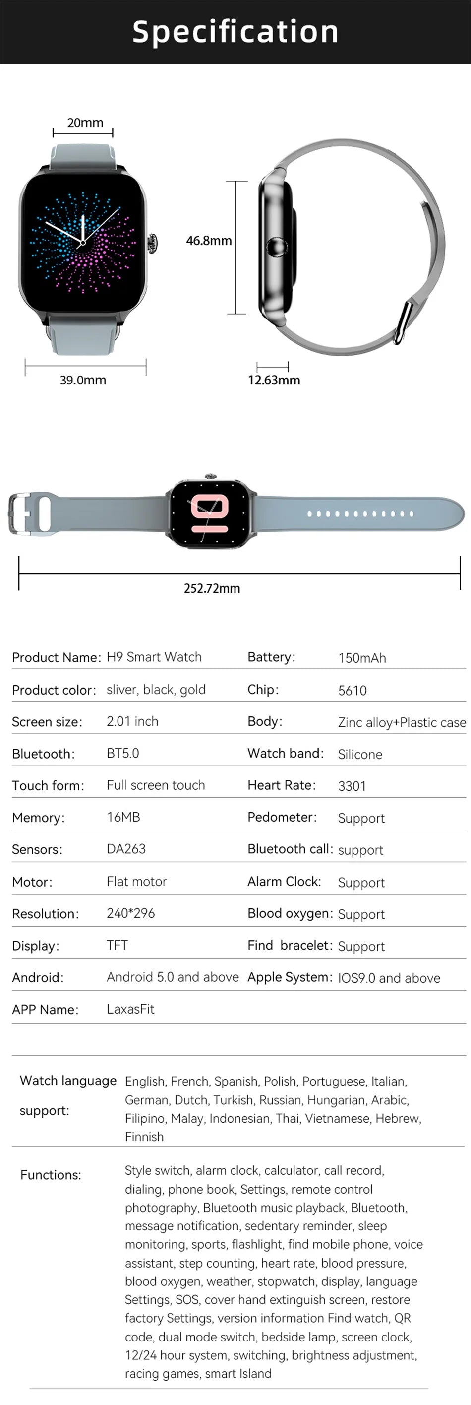 Đồng hồ thông minh 2025 AMOLED 2.01 Thời trang đôi