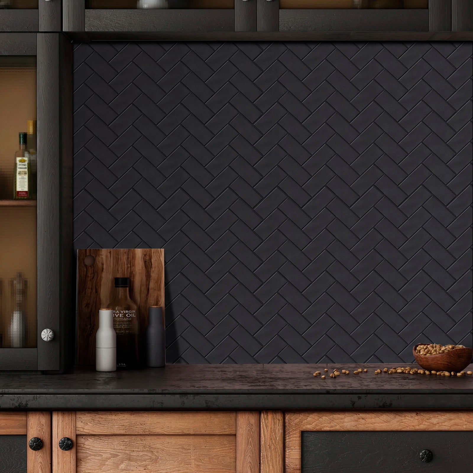 Bộ 10 Miếng Dán Tường Vân Xương Cá Chống Nước DIY - Daisan Mart