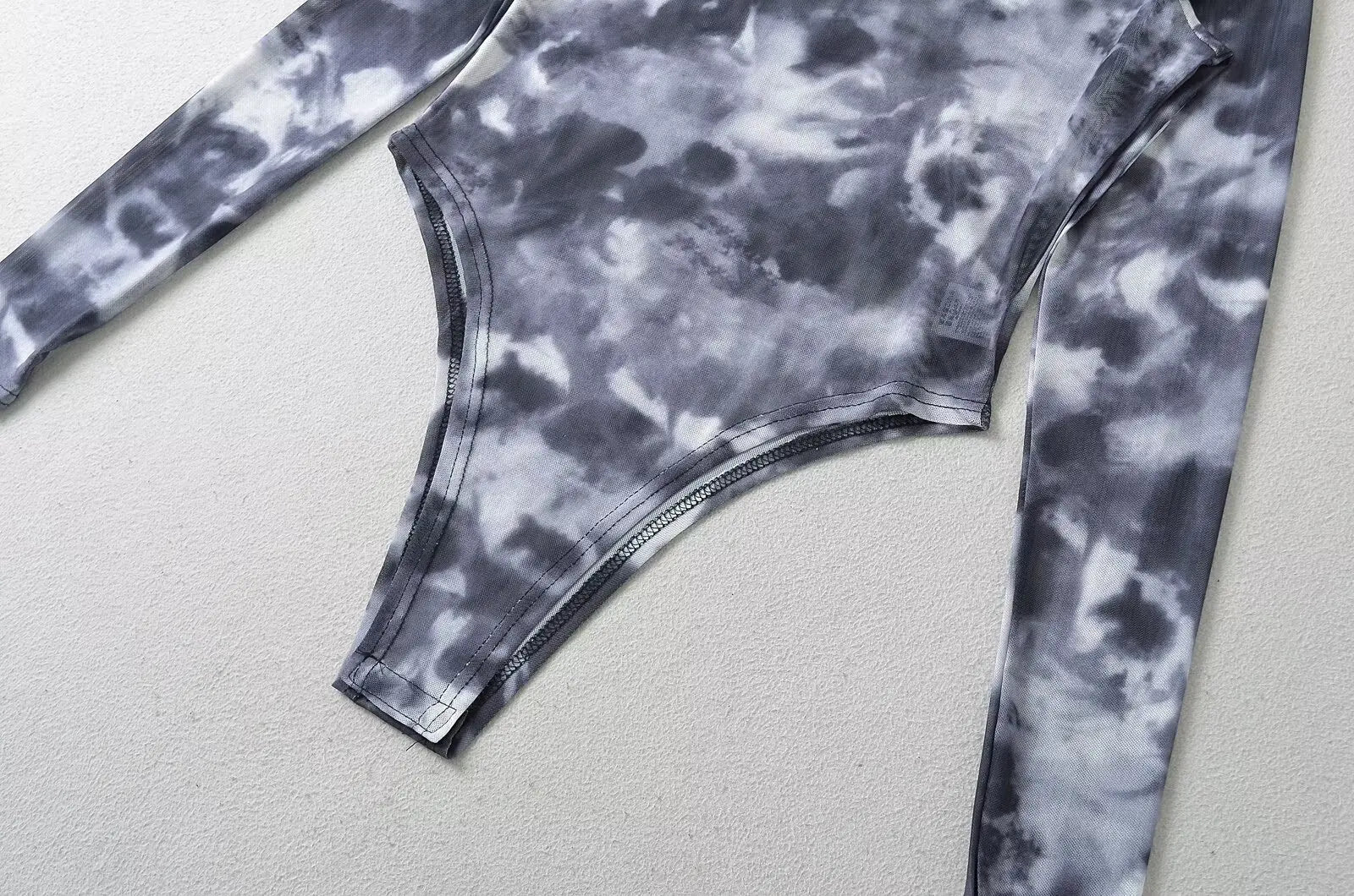 Sexy 2-Color Ombre Mesh Long Sleeve Bodysuit 2025