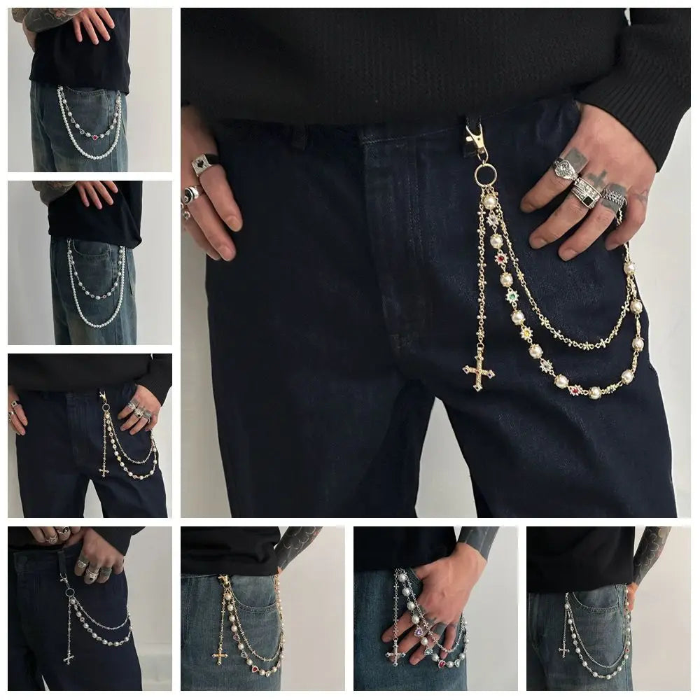 Punk Spiked Pearl Necklace Harajuku Women's Waist &amp; Bag