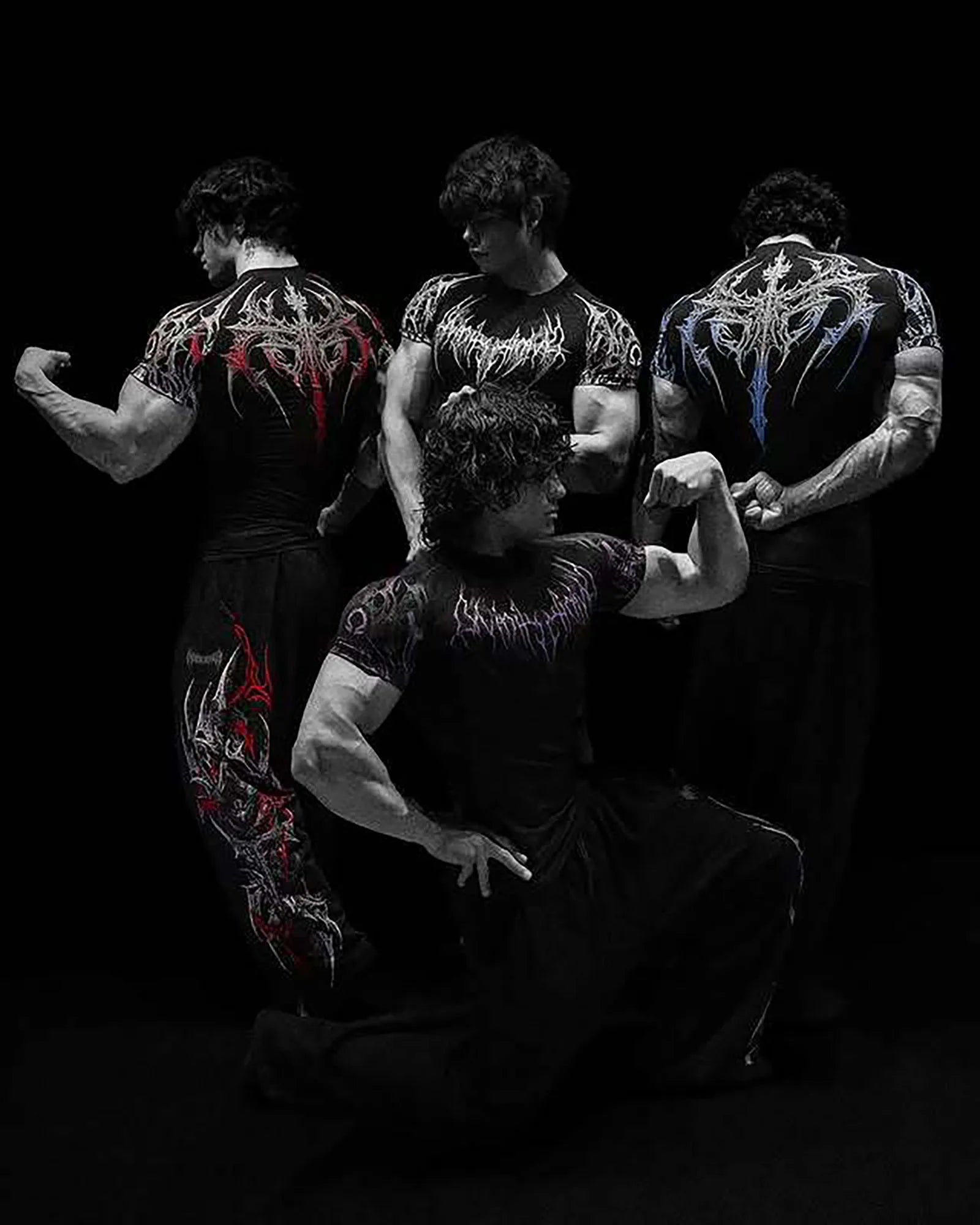 Men's Gothic Gym T-shirt Quick Dry Stretch 2025