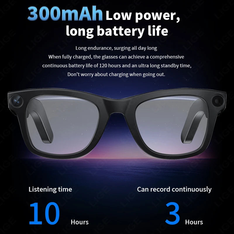 Smart Glasses HD Camera Anti-Shake Noise Reduction