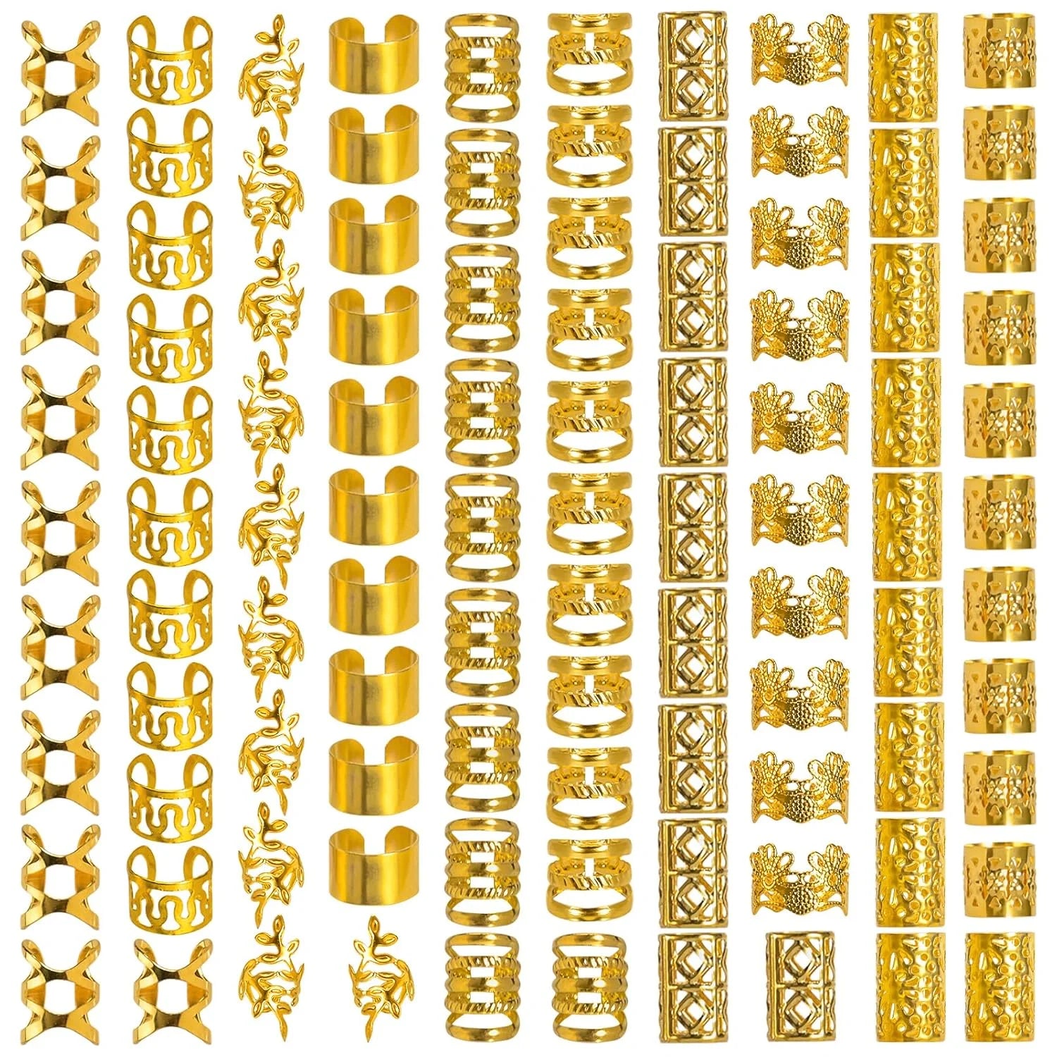 Vòng Tóc Vàng 100PCS - Phụ Kiện Tóc Nữ Đa Dạng