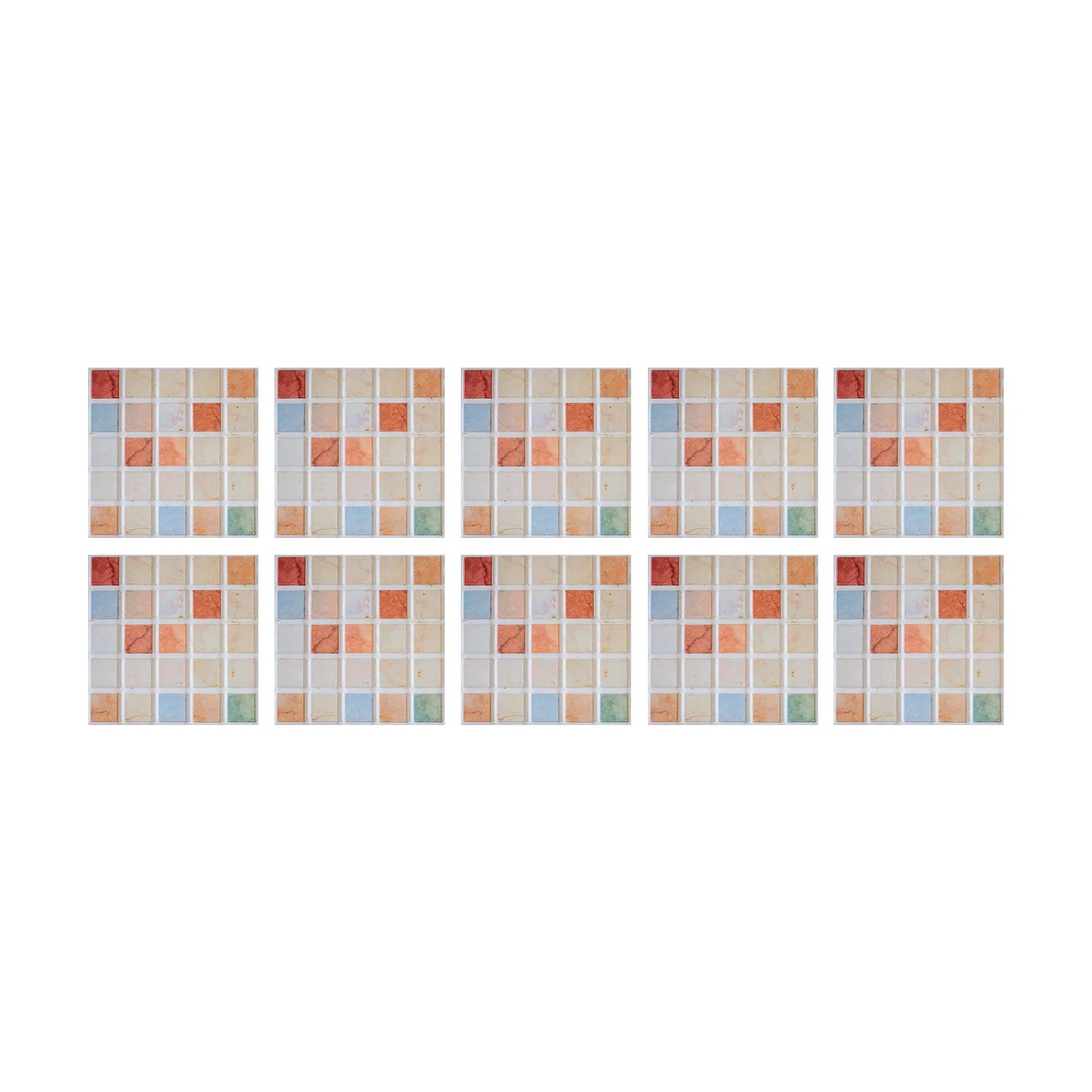 10 Waterproof Marble Mosaic Tile Stickers