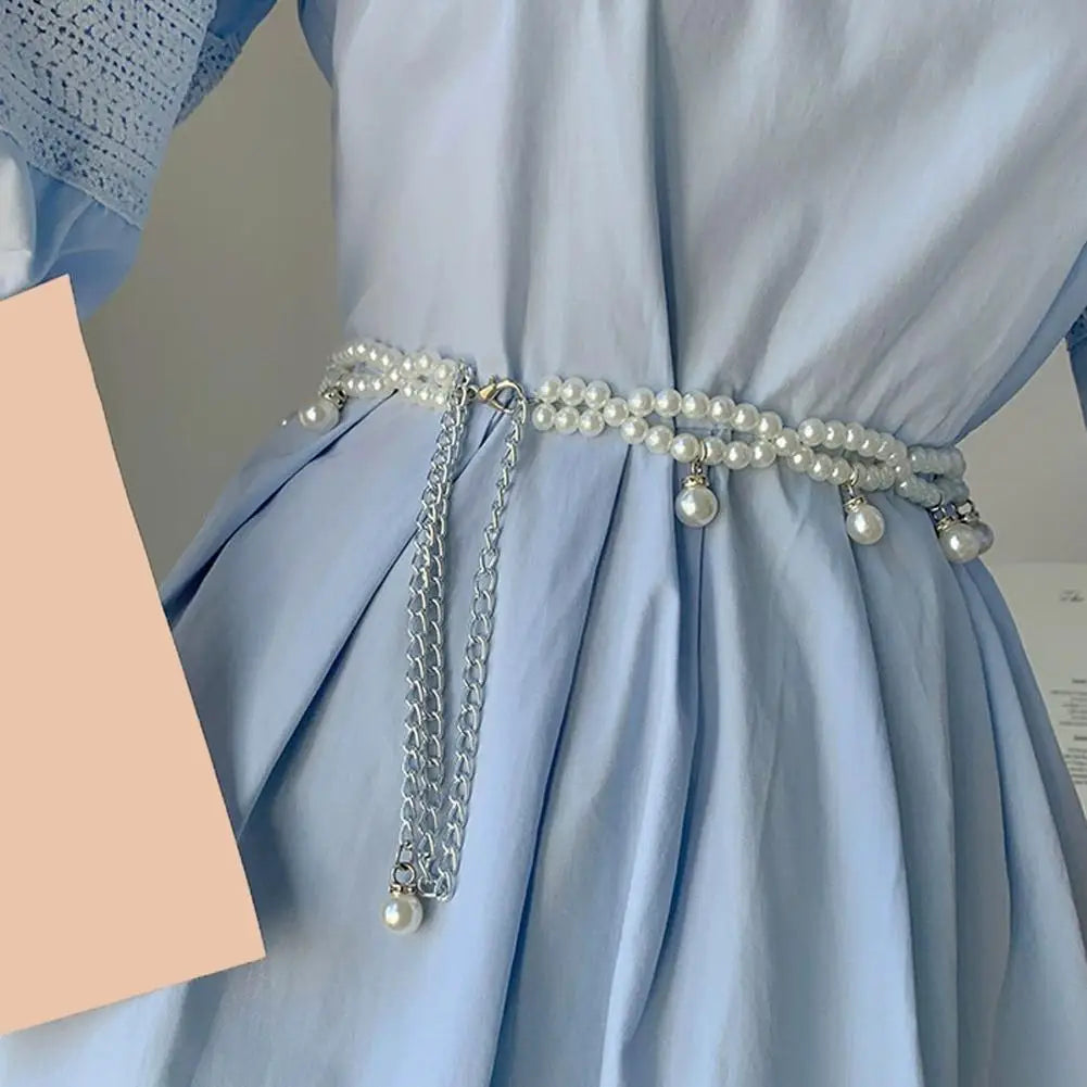 Thắt Lưng Ngọc Trai Nhiều Lớp Phong Cách Hàn Quốc