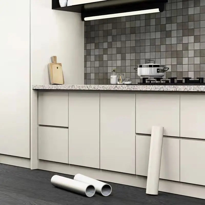 Matte Cabinet Film Kitchen Decor Waterproof Solid Color Self Adhesive Thicken Vinyl Wallpapers Bedroom Home Decor Wall Stickers