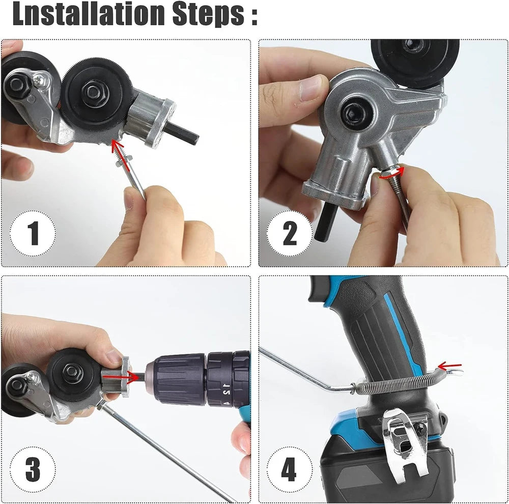 Electric Metal Nibbler Drill Attachment with Adapter DIY Metal Cutter Sheet Drill Attachment for Metal Cutting Copper Cutter