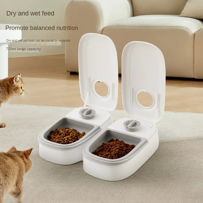 Pet Bowl Smart Timed Cat Feeder Quantitative Wet and Dry Food Single Meal Separation Home Use Automatic Feeding for Dogs & Cats - Daisan Mart