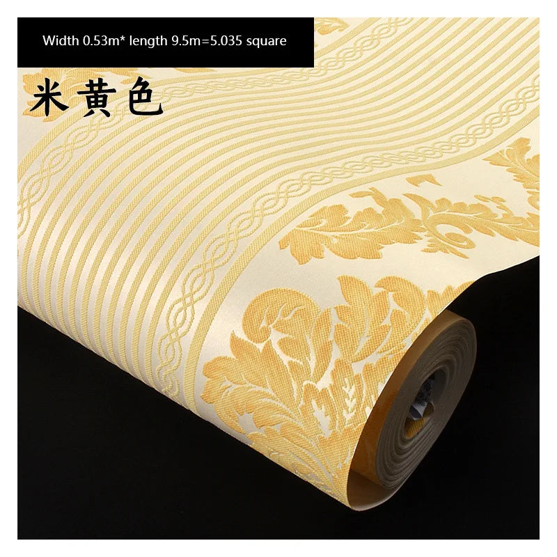 European 3D Wallpaper for Luxury Bedroom &amp; Living Room