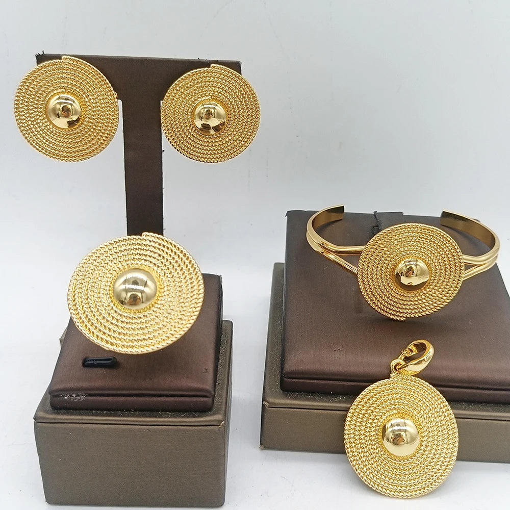 Luxury African Map Gold Jewelry Set Wedding