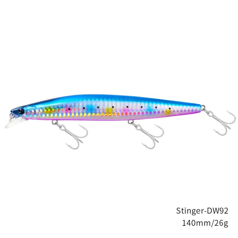 TSURINOYA Stinger 140S Fishing Lure Sinking Minnow DW92 140mm 26g Saltwater Seabass Ultra Long Casting Large Hard Baits Jerkbait
