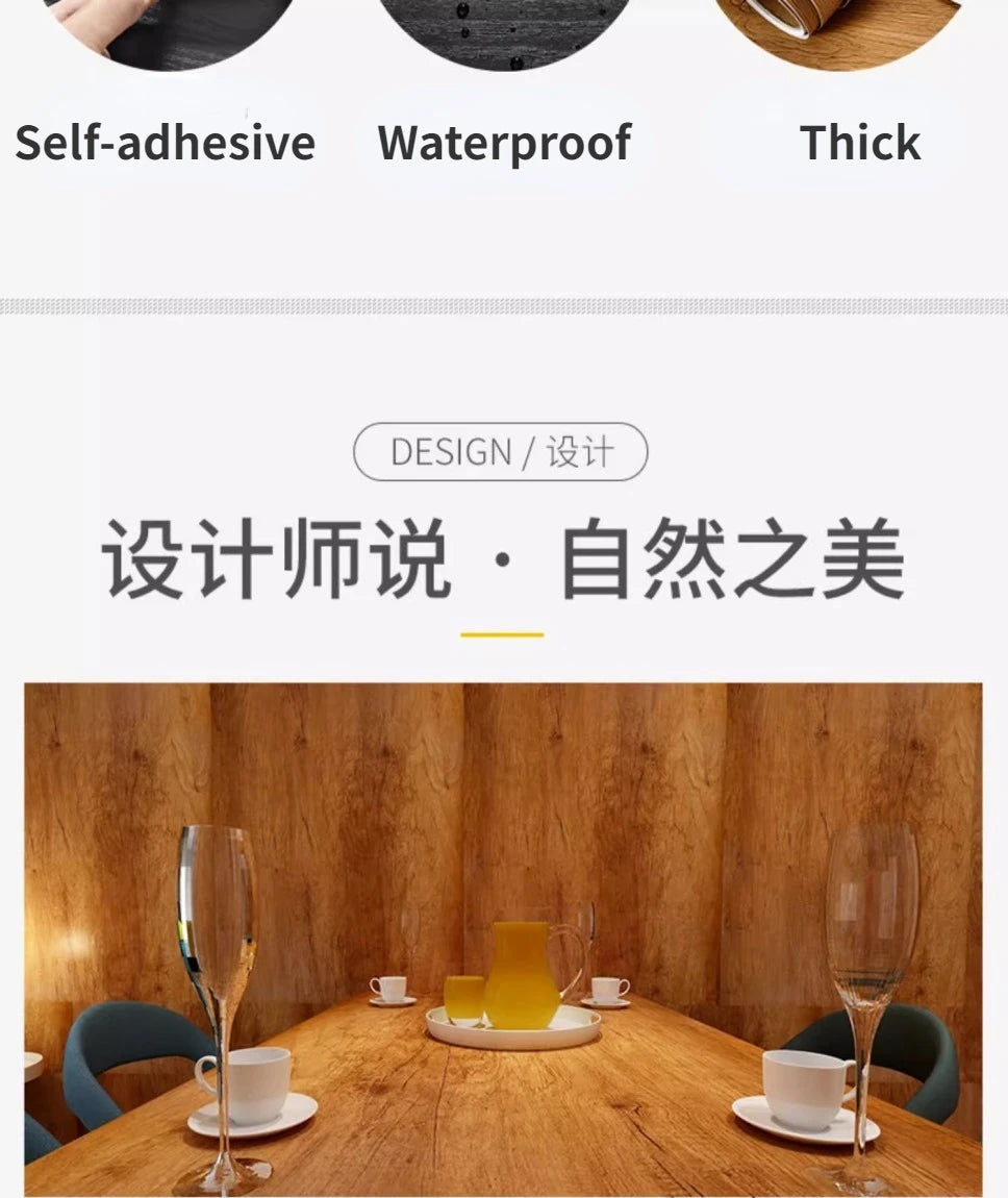 Giấy Dán Tường Vân Gỗ Chống Nước Đa Năng 10m