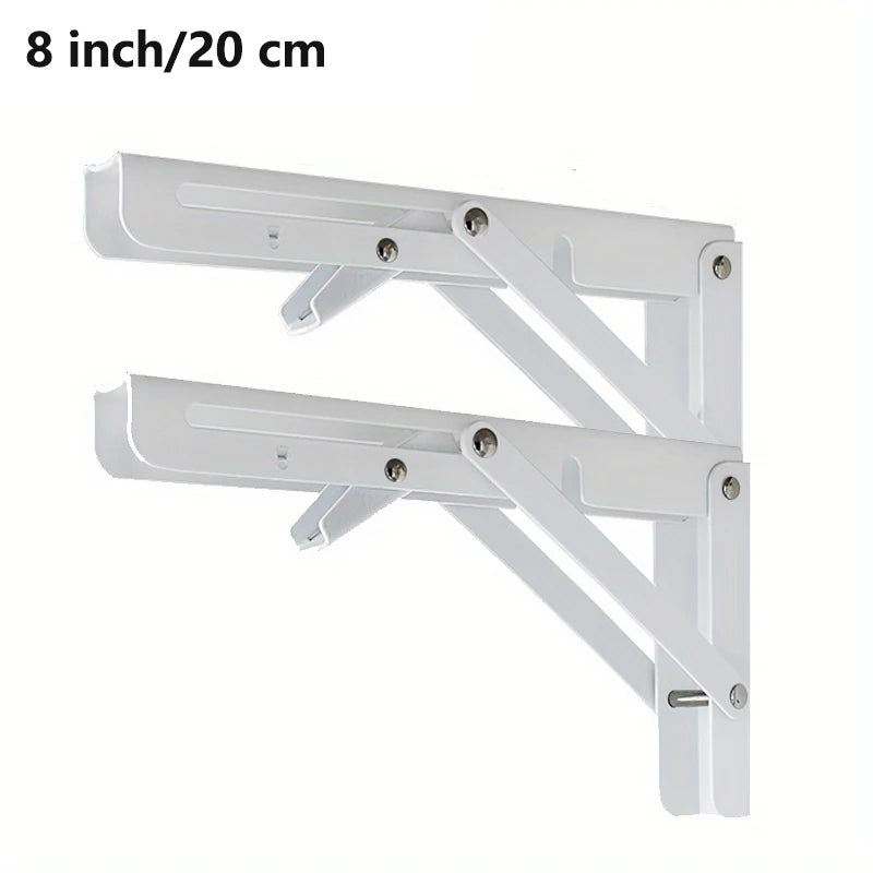 2PCS Sturdy Steel Folding Shelf Brackets Wall-Mounted Design for Workbench Table, Table Shelves Angle Bracket Home Hardware - Daisan Mart