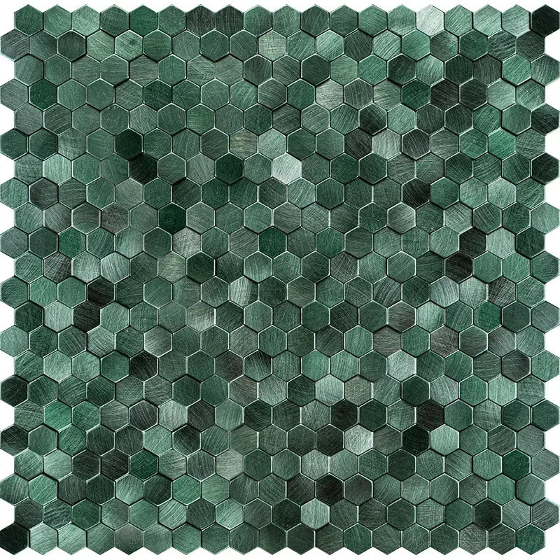 Mosaic Decorative Wall Stickers Aluminum-plastic Panel Self-Adhesive Moisture-proof Fireproof Bathroom Hexagon Tile Decoration